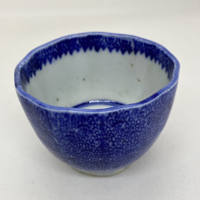 明治後期～大正期頃 染付印判 微塵唐草 蕎麦猪口・向付