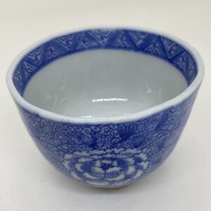 明治～大正時代 染付印判 牡丹唐草文 蕎麦猪口・向付｜老舗米屋蔵出し